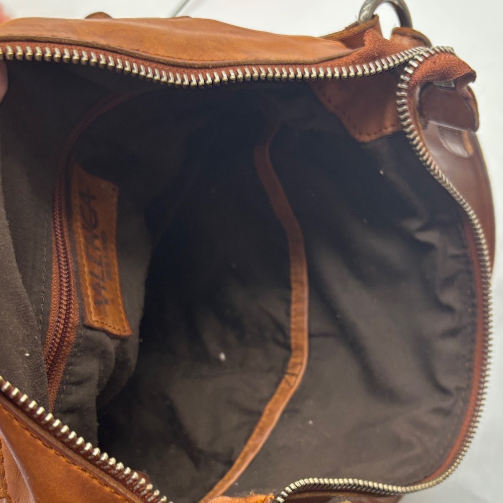 Vilenca Brown Braided Boho Leather Crossbody Bag BRN8530A - Picture 9 of 13
